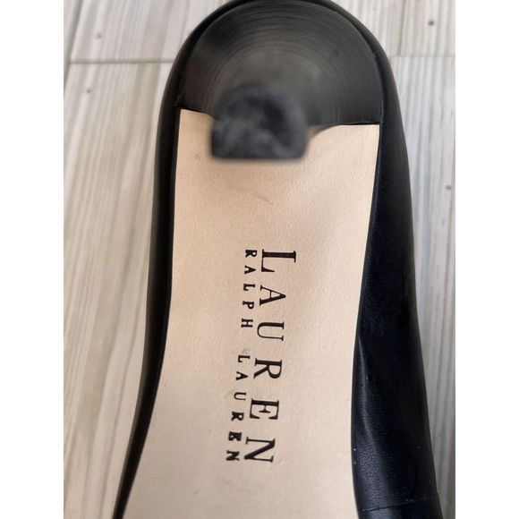 Ralph Lauren Womens Lucinda Pumps 8B Black Leather Classic - Picture 6 of 8